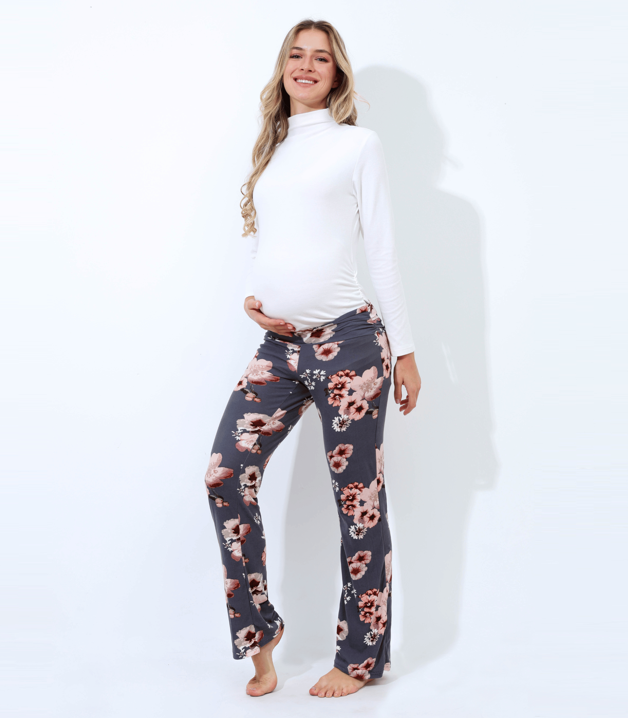 Below Bump Maternity Postpartum Pajama Pants (Floral)